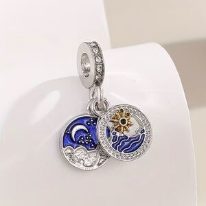 Silver and Blue Celestial Charm Pendant